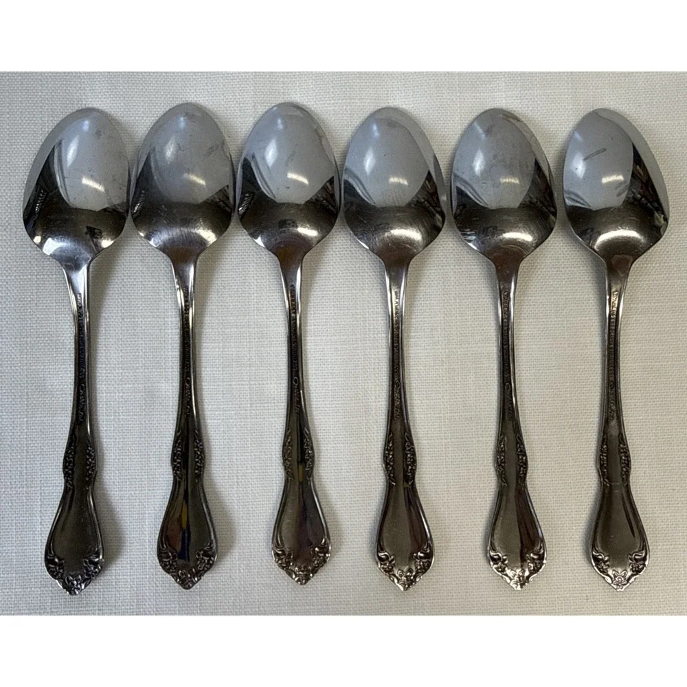 Oneida Mansfield Amadeus Wm A Rogers Deluxe Stainless Flatware Set 6 Teaspoons